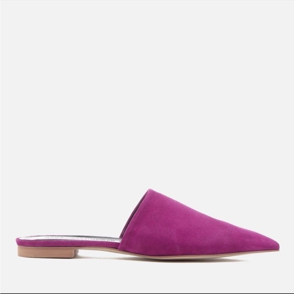 Rebecca Minkoff Sara Suede Pointed Toe Mules in Fuchsia Size 7 or 38 - Picture 9 of 9
